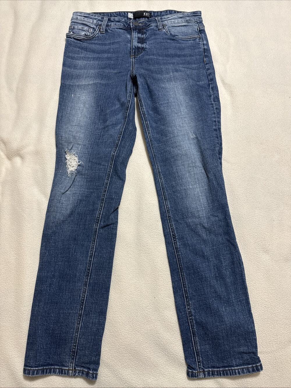 Kut From The Kloth Women's Size 10 Catherine Boyfriend Mid Rise Distressed